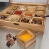 Ushma’s Heritage Wooden Spice Box - Pre-Filled